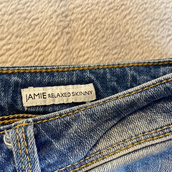 Black Daisy Women's Jeans 3/26 Jamie Relaxed Skinny Denim with Floral Embroidery - Picture 10 of 12